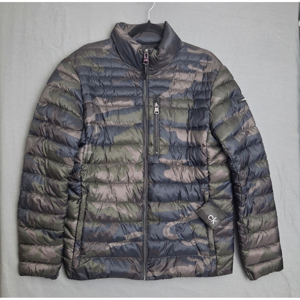 Calvin Klein Camouflage Premium Down Puffer Jacket Medium Packable